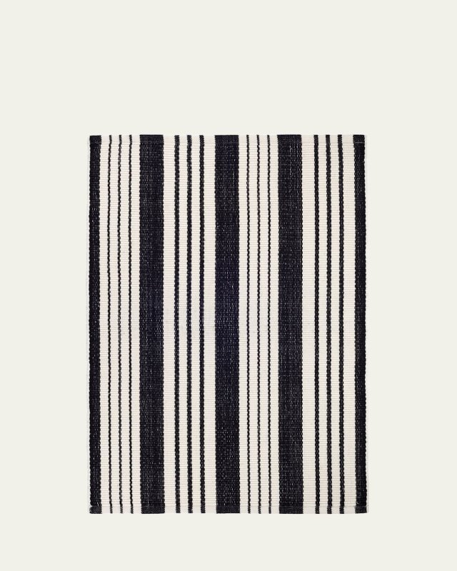 Birmingham Black Handwoven Cotton Rug, 9' x 12'